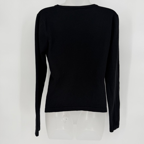 Sourpuss XL Black Cardigan Sweater Jolly Roger Skull Swords Pin Up Button Front - Picture 3 of 6